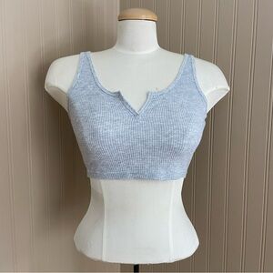 ARITZIA Tna Grey Waffle Cotton Crop Top Women’s Size XS
